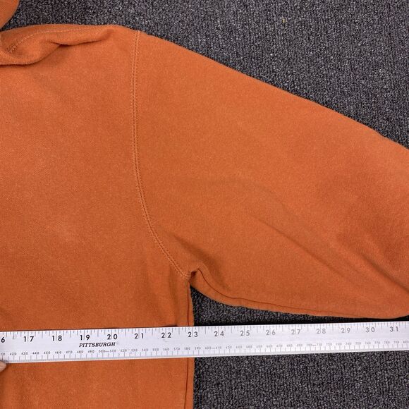 VTG Obey Hoodie Orange Y2K Logo Print Casual Skateboard Pullover Size Large - Picture 3 of 6